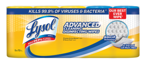 LYSOL Advanced Cleaning Disinfecting Wipes  Lemon